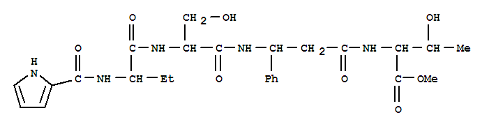 Molecular Structure of 155569-70-3 (L-Threonine,2,3,4,5-tetradehydroprolyl-2-aminobutanoyl-L-seryl-3-phenyl-b-alanyl-, methyl ester (9CI))