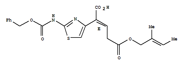 2-Pentenedioicacid, 2-[2-[[(phenylmethoxy)carbonyl]amino]-4-thiazolyl]-,5-(2-methyl-2-butenyl) ester, (E, )- (9CI)