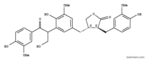 Molecular Structure of 155661-09-9 (2(3H)-Furanone,dihydro-4-[[4-hydroxy-3-[2-(4-hydroxy-3-methoxyphenyl)-1-(hydroxymethyl)-2-oxoethyl]-5-methoxyphenyl]methyl]-3-[(4-hydroxy-3-methoxyphenyl)methyl]-,(3R,4R)-rel-)