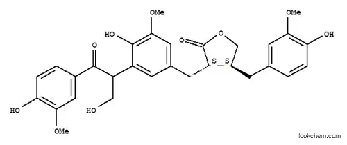 Molecular Structure of 155661-10-2 (2(3H)-Furanone,dihydro-3-[[4-hydroxy-3-[2-(4-hydroxy-3-methoxyphenyl)-1-(hydroxymethyl)-2-oxoethyl]-5-methoxyphenyl]methyl]-4-[(4-hydroxy-3-methoxyphenyl)methyl]-,(3R,4R)-rel-)