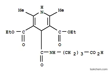 Molecular Structure of 156162-14-0 (3,5-Pyridinedicarboxylicacid, 4-[[(3-carboxypropyl)amino]carbonyl]-1,4-dihydro-2,6-dimethyl-,3,5-diethyl ester)