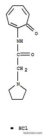 Molecular Structure of 15621-33-7 (N-(7-oxocyclohepta-1,3,5-trien-1-yl)-2-(pyrrolidin-1-yl)acetamide hydrochloride (1:1))