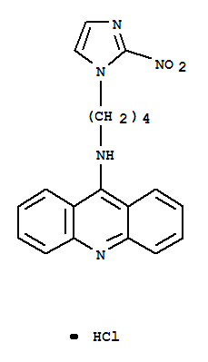 Molecular Structure of 156250-45-2 (9-Acridinamine,N-[4-(2-nitro-1H-imidazol-1-yl)butyl]-, hydrochloride (1:1))