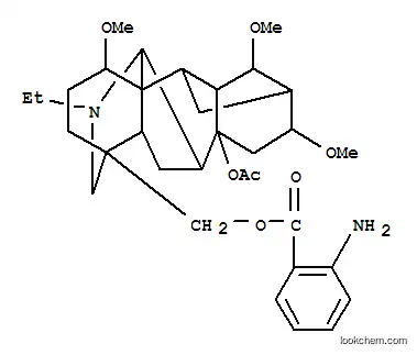 Molecular Structure of 156318-68-2 (Aconitane-4-methanol,8-(acetyloxy)-20-ethyl-1,14,16-trimethoxy-, 2-aminobenzoate (ester), (1a,14a,16b)- (9CI))