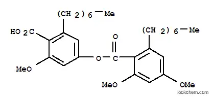 Molecular Structure of 156372-09-7 (Benzoic acid,2-heptyl-4,6-dimethoxy-, 4-carboxy-3-heptyl-5-methoxyphenyl ester)