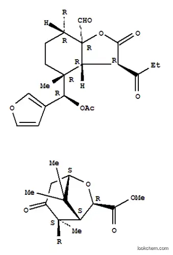 Molecular Structure of 156398-62-8 (6-Oxabicyclo[3.2.1]octane-7-carboxylicacid,2-[(3R,3aR,4R,7R,7aR)-4-[(R)-(acetyloxy)-3-furanylmethyl]-7a-formyloctahydro-4-methyl-2-oxo-3-(1-oxopropyl)-7-benzofuranyl]-2,8,8-trimethyl-3-oxo-,methyl ester, (1S,2S,5S,7R)-)