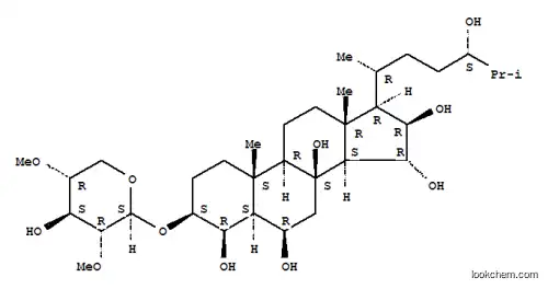 Molecular Structure of 156398-67-3 (Cholestane-4,6,8,15,16,24-hexol,3-[(2,4-di-O-methyl-b-D-xylopyranosyl)oxy]-, (3b,4b,5a,6b,15a,16b,24S)- (9CI))