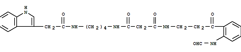 Molecular Structure of 156401-06-8 (Propanediamide,N1-[3-[2-(formylamino)phenyl]-3-oxopropyl]-N3-[4-[[2-(1H-indol-3-yl)acetyl]amino]butyl]-)