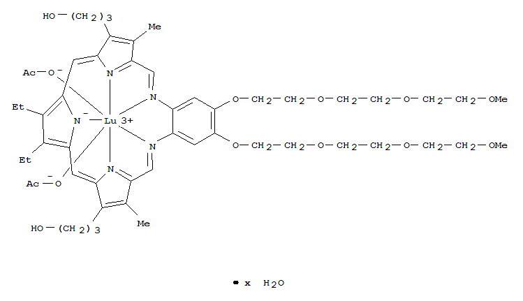 Lutetium, bis(acetato-kO)[9,10-diethyl-20,21-bis[2-[2-(2-methoxyethoxy)ethoxy]ethoxy]-4,15-dimethyl-8,11-imino-3,6:16,13-dinitrilo-1,18-benzodiazacycloeicosine-5,14-dipropanolato-kN1,kN18,kN23,kN24,kN