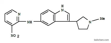 Molecular Structure of 156499-23-9 (3-(1-methylpyrrolidin-3-yl)-N-(3-nitropyridin-2-yl)-1H-indol-5-amine)