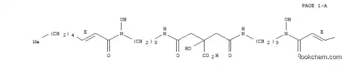 Molecular Structure of 156737-07-4 (Butanoic acid,2-hydroxy-4-[[3-[hydroxy[(2E)-1-oxo-2-octen-1-yl]amino]propyl]amino]-2-[2-[[3-[hydroxy[(2E)-1-oxo-2-octen-1-yl]amino]propyl]amino]-2-oxoethyl]-4-oxo-)