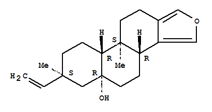 Molecular Structure of 156765-35-4 (Phenanthro[1,2-c]furan-5a(3bH)-ol,7-ethenyl-4,5,6,7,8,9,9a,9b,10,11-decahydro-7,9b-dimethyl-,(3bR,5aR,7S,9aR,9bS)- (9CI))