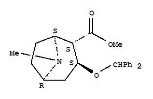 Molecular Structure of 156774-40-2 (8-Azabicyclo[3.2.1]octane-2-carboxylicacid, 3-(diphenylmethoxy)-8-methyl-, methyl ester, (1S,2S,3S,5R)-)