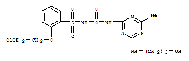 Molecular Structure of 157207-57-3 (Benzenesulfonamide,2-(2-chloroethoxy)-N-[[[4-[(3-hydroxypropyl)amino]-6-methyl-1,3,5-triazin-2-yl]amino]carbonyl]-)