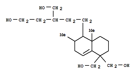 Molecular Structure of 157207-65-3 (1,1(2H)-Naphthalenedimethanol,3,4,4a,5,6,7-hexahydro-5-[5-hydroxy-3-(hydroxymethyl)pentyl]-4a,6-dimethyl-(9CI))