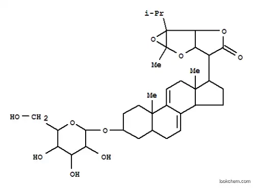 Molecular Structure of 157382-31-5 (Stigmasta-7,9(11)-dien-21-oicacid, 22,28:24,28-diepoxy-3-(b-D-glucopyranosyloxy)-23-hydroxy-, g-lactone, (3b,5a,22R,23S,24R,28R)- (9CI))