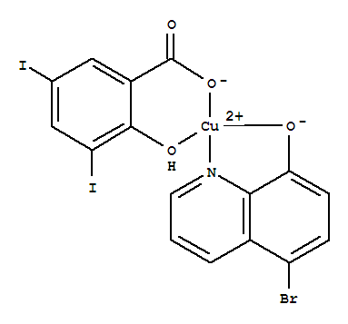 Copper,(5-bromo-8-quinolinolato-N1,O8)(2-hydroxy-3,5-diiodobenzoato-O1,O2)- (9CI) cas  15746-52-8
