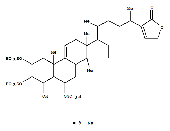 27-Norergost-9(11)-en-26-oicacid, 4-hydroxy-25-(2-hydroxyethylidene)-14-methyl-2,3,6-tris(sulfooxy)-, g-lactone, trisodium salt, (2b,3a,4b,5a,6a,24x)- (9CI)