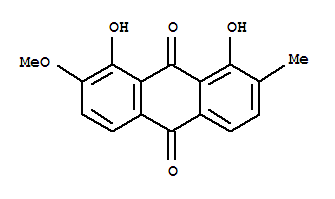 Molecular Structure of 157744-29-1 (9,10-Anthracenedione,1,8-dihydroxy-2-methoxy-7-methyl-)