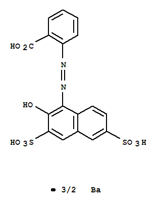 Benzoic acid,2-[2-(2-hydroxy-3,6-disulfo-1-naphthalenyl)diazenyl]-, barium salt (2:3)