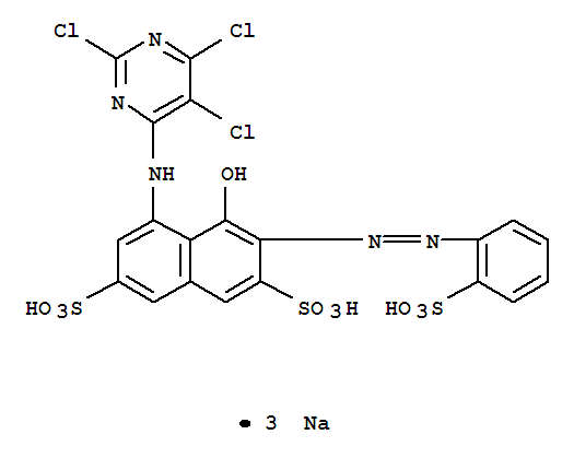 2,7-Naphthalenedisulfonicacid,4-hydroxy-3-[2-(2-sulfophenyl)diazenyl]-5-[(2,5,6-trichloro-4-pyrimidinyl)amino]-,sodium salt (1:3)