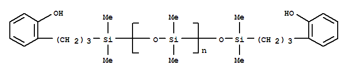 Molecular Structure of 158167-48-7 (Poly[oxy(dimethylsilylene)],a-[[3-(2-hydroxyphenyl)propyl]dimethylsilyl]-w-[[[3-(2-hydroxyphenyl)propyl]dimethylsilyl]oxy]-)