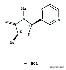 Molecular Structure of 158511-47-8 (4-Thiazolidinone,3,5-dimethyl-2-(3-pyridinyl)-, hydrochloride (1:1), (2R,5S)-)