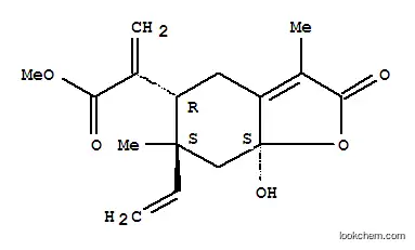 Molecular Structure of 158515-37-8 (5-Benzofuranaceticacid, 6-ethenyl-2,4,5,6,7,7a-hexahydro-7a-hydroxy-3,6-dimethyl-a-methylene-2-oxo-, methyl ester,(5R,6S,7aS)-rel-(-)-)