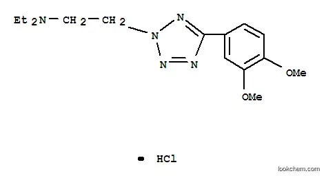 Molecular Structure of 158553-49-2 (2-[5-(3,4-dimethoxyphenyl)-2H-tetrazol-2-yl]-N,N-diethylethanamine hydrochloride)