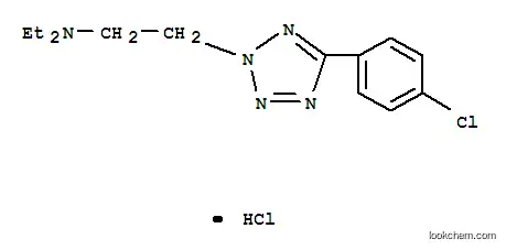 Molecular Structure of 158553-51-6 (2-[5-(4-chlorophenyl)-2H-tetrazol-2-yl]-N,N-diethylethanamine hydrochloride)