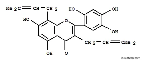 Molecular Structure of 158642-43-4 (4H-1-Benzopyran-4-one,5,7-dihydroxy-3,8-bis(3-methyl-2-buten-1-yl)-2-(2,4,5-trihydroxyphenyl)-)