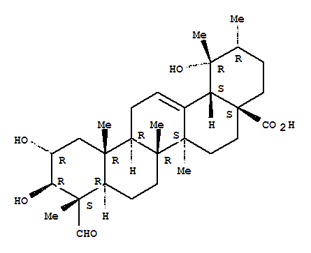 Urs-12-en-28-oic acid,2,3,19-trihydroxy-23-oxo-, (2a,3b,4a)- (9CI)