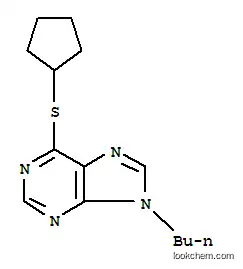 Molecular Structure of 15923-49-6 (9-butyl-6-(cyclopentylsulfanyl)-9H-purine)