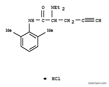 Molecular Structure of 15960-90-4 (2-(Diethylamino)-N-(2,6-dimethylphenyl)-4-pentynamide)
