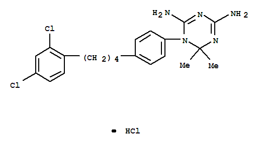 1,3,5-Triazine-2,4-diamine,1-[4-[4-(2,4-dichlorophenyl)butyl]phenyl]-1,6-dihydro-6,6-dimethyl-,hydrochloride (1:1) cas  15986-25-1