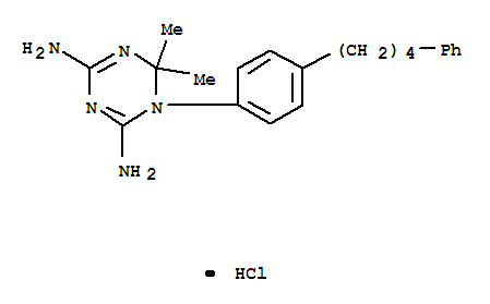 1,3,5-Triazine-2,4-diamine,1,6-dihydro-6,6-dimethyl-1-[4-(4-phenylbutyl)phenyl]-, hydrochloride (1:1) cas  15986-27-3