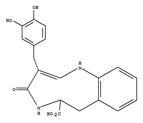 Molecular Structure of 159903-66-9 (1H-1,5-Benzodiazonine-6-carboxylicacid, 3-[(3,4-dihydroxyphenyl)methyl]-4,5,6,7-tetrahydro-4-oxo-, (+)-)
