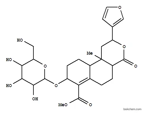 Molecular Structure of 159910-59-5 (2H-Naphtho[2,1-c]pyran-7-carboxylicacid, 2-(3-furanyl)-8-(b-D-glucopyranosyloxy)-1,4,4a,5,6,8,9,10,10a,10b-decahydro-10b-methyl-4-oxo-,methyl ester, (2R,4aR,8R,10aR,10bR)-rel- (9CI))