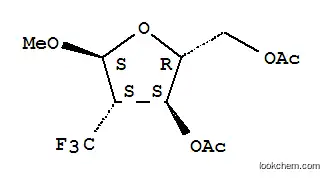 Molecular Structure of 159945-02-5 (Methyl-2-deoxy-2-(trifluoromethyl)-alpha-D-arabinofuranoside diacetate)