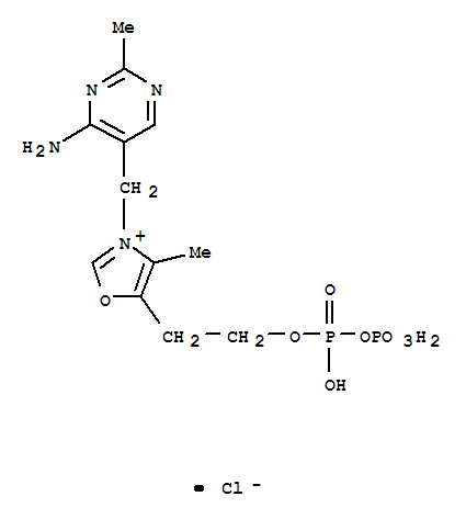 Molecular Structure of 16006-04-5 (Oxazolium,3-[(4-amino-2-methyl-5-pyrimidinyl)methyl]-4-methyl-5-(4,6,6-trihydroxy-4,6-dioxido-3,5-dioxa-4,6-diphosphahex-1-yl)-,chloride (9CI))
