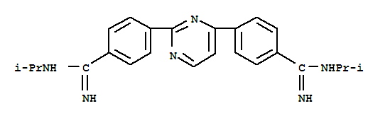 Molecular Structure of 160522-90-7 (Benzenecarboximidamide,4,4'-(2,4-pyrimidinediyl)bis[N-(1-methylethyl)- (9CI))