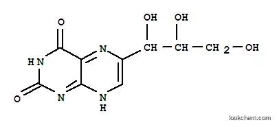 Molecular Structure of 160621-22-7 (2,4(1H,3H)-Pteridinedione,6-[(1S,2R)-1,2,3-trihydroxypropyl]- (9CI))