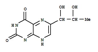 Molecular Structure of 160621-26-1 (2,4(1H,3H)-Pteridinedione,6-[(1R,2R)-1,2-dihydroxypropyl]- (9CI))