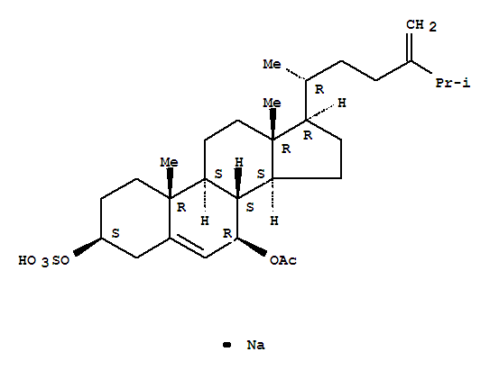 Molecular Structure of 160632-47-3 (Ergosta-5,24(28)-diene-3,7-diol,7-acetate 3-(hydrogen sulfate), sodium salt, (3b,7b)- (9CI))