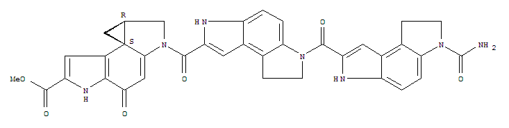 Molecular Structure of 160637-26-3 (Cyclopropa[c]pyrrolo[3,2-e]indole-6-carboxylicacid,2-[[6-[[6-(aminocarbonyl)-3,6,7,8-tetrahydrobenzo[1,2-b:4,3-b']dipyrrol-2-yl]carbonyl]-3,6,7,8-tetrahydrobenzo[1,2-b:4,3-b']dipyrrol-2-yl]carbonyl]-1,2,4,5,8,8a-hexahydro-4-oxo-,methyl ester, (7bS,8aR)- (9CI))