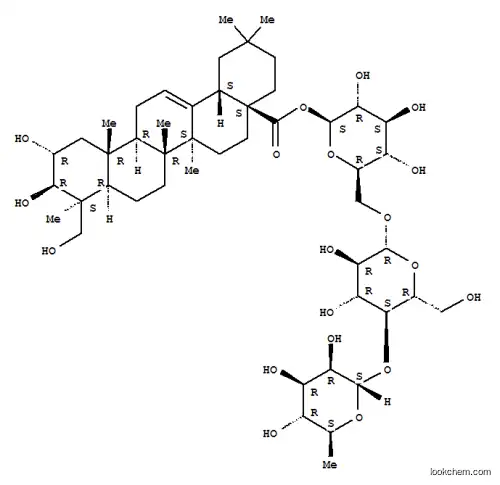 Molecular Structure of 160669-27-2 (Olean-12-en-28-oicacid, 2,3,23-trihydroxy-, O-6-deoxy-a-L-mannopyranosyl-(1®4)-O-b-D-glucopyranosyl-(1®6)-b-D-glucopyranosyl ester, (2a,3b,4b)- (9CI))