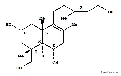 Molecular Structure of 160669-34-1 (1,6-Naphthalenediol,1,2,4a,5,6,7,8,8a-octahydro-8-(hydroxymethyl)-4-[(3Z)-5-hydroxy-3-methyl-3-penten-1-yl]-3,4a,8-trimethyl-,(1S,4aS,6R,8R,8aR)-)