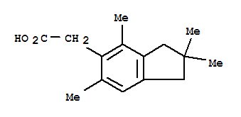 Molecular Structure of 160669-42-1 (1H-Indene-5-aceticacid, 2,3-dihydro-2,2,4,6-tetramethyl-)