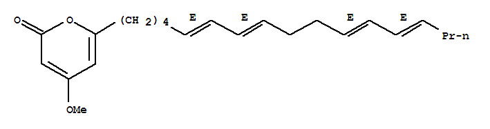 Molecular Structure of 160669-48-7 (2H-Pyran-2-one,6-(5E,7E,11E,13E)-5,7,11,13-heptadecatetraenyl-4-methoxy- (9CI))