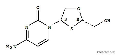 Molecular Structure of 160707-68-6 (2(1H)-Pyrimidinone,4-amino-1-[(2S,4S)-2-(hydroxymethyl)-1,3-oxathiolan-4-yl]-)